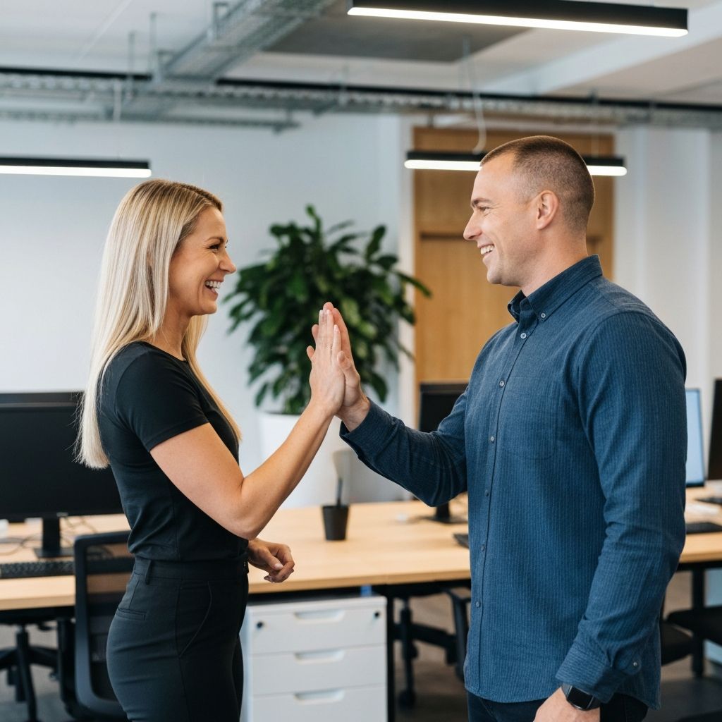 Две лица обсъждат положителен напредък